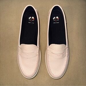 Cole Haan Nantucket Loafers Women Pebbled Leather Pink Size 9
